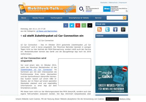 
                            13. o2 stellt Zubehörpaket o2 Car Connection ein › Mobilfunk-Talk.de ...