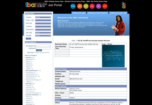 
                            10. O2 UK Telefónica Europe People Services | IBAT Job Portal
