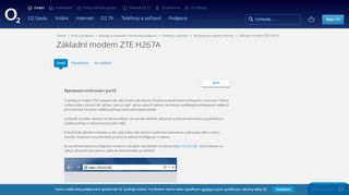 
                            5. O2 | VDSL modem ZTE ZXHN H267A - Nastavení směrování portů ...