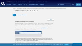 
                            2. O2 | Základní modem ZTE H267A - Nastavení přístupového hesla do ...