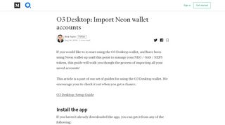 
                            4. O3 Desktop: Import Neon wallet accounts – O3 Labs – Medium