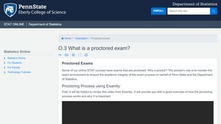 
                            13. O.3 What is a proctored exam? | STAT ONLINE - Statistics Online