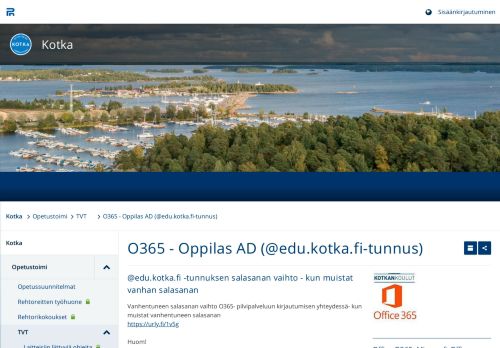 
                            3. O365 - Oppilas AD (@edu.kotka.fi-tunnus) - Peda.net
