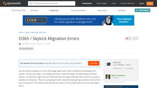 
                            11. O365 / Skykick Migration Errors - Office 365 - Spiceworks Community