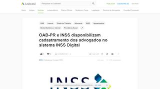 
                            11. OAB-PR e INSS disponibilizam cadastramento dos advogados no ...