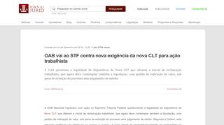 
                            13. OAB vai ao STF contra nova exigência da nova CLT para ação ...