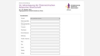 
                            10. ÖAG Online-Anmeldung - Österreichische Adipositas Gesellschaft