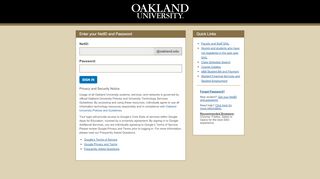 
                            5. Oakland University Login