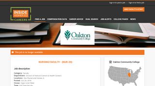 
                            6. Oakton Community College Job Posting: Nursing Faculty - (NUR-19)