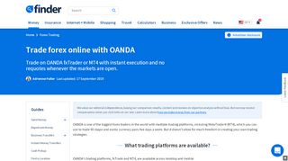 
                            9. OANDA Forex Trading Review: Start trading online today | finder.com