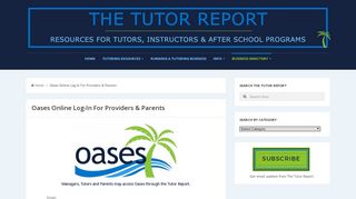 
                            10. Oases Online Log-In For Providers & Parents - The Tutor Report