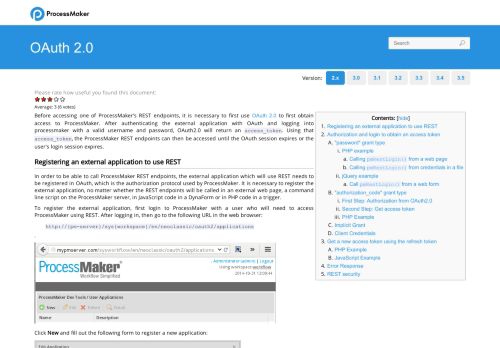 
                            11. OAuth 2.0 | Documentation@ProcessMaker - ProcessMaker Wiki
