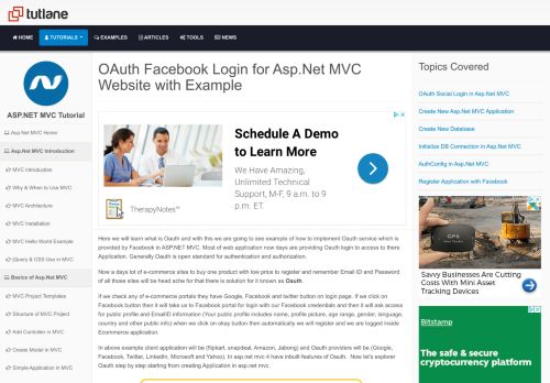 
                            12. OAuth Facebook Login for Asp.Net MVC Website with Example - Tutlane