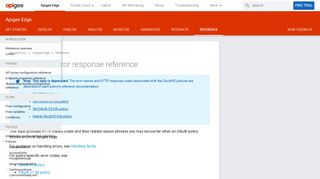 
                            4. OAuth HTTP error response reference | Apigee Docs