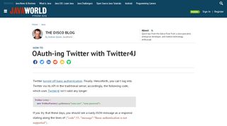 
                            7. OAuth-ing Twitter with Twitter4J | JavaWorld