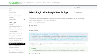 
                            12. OAuth Login with Google Sample App - What is Appery.io?