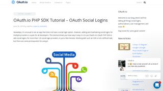 
                            11. OAuth PHP SDK - Add Social Login To Your App In Minutes
