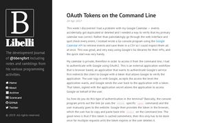 
                            6. OAuth Tokens on the Command Line · Libelli