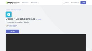 
                            5. Oberlo – Ecommerce Plugins for Online Stores – Shopify App Store
