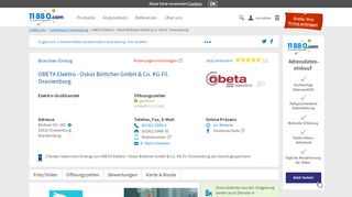 
                            7. ▷ OBETA Elektro - Oskar Böttcher GmbH & Co. KG Fil. Oranienburg ...