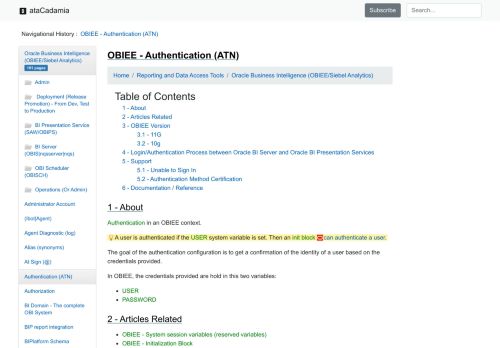 
                            2. OBIEE - Authentication (ATN) [Gerardnico]