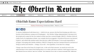 
                            10. ObieHub Rams Expectations Hard – The Oberlin Review