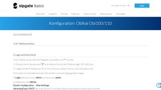 
                            6. Obihai Obi100/110 - Konfigurationsanleitung für Ihr ... - sipgate basic