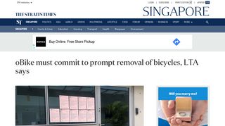 
                            10. oBike must commit to prompt removal of bicycles, LTA says, Singapore ...