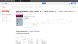 
                            8. Object-Oriented Technology: ECOOP ’97 Workshop Reader: ECOOP’97 ...