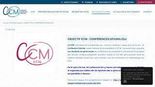 
                            6. OBJECTIF ECNi : CONFÉRENCES DFASM1 (D2) - Le CCM