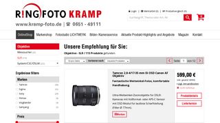 
                            11. Objektive - SLR, Ringfoto Kramp