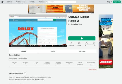 
                            2. OBLOX Login Page 2 - Roblox