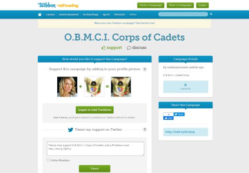 
                            10. O.B.M.C.I. Corps of Cadets - Support Campaign | Twibbon