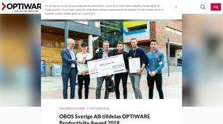 
                            8. OBOS Sverige AB tilldelas OPTIWARE Productivity Award 2018 ...