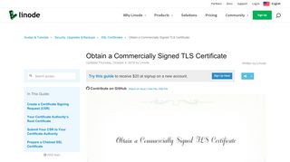 
                            5. Obtain a Commercially Signed TLS Certificate - Linode