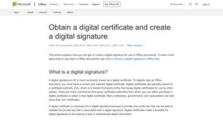 
                            4. Obtain a digital certificate and create a digital signature - Office Support