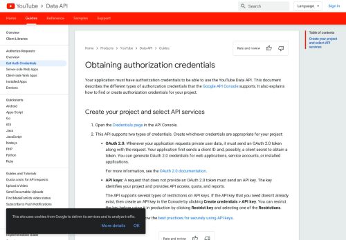 
                            7. Obtaining authorization credentials | YouTube Data API | Google ...