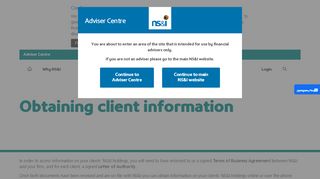 
                            7. Obtaining client information | NS&I Adviser