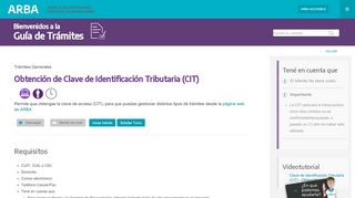 
                            10. Obtención de Clave de identificación Tributaria (CIT) - Arba