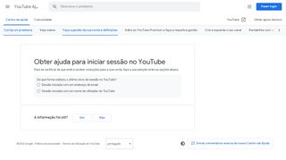 
                            3. Obter ajuda para iniciar sessão no YouTube - YouTube Ajuda