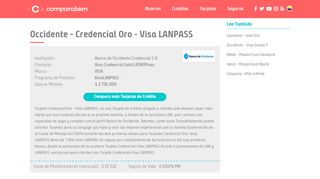 
                            10. Occidente - Credencial Oro - Visa LANPASS | Tarjetas de Credito ...