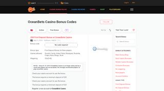 
                            8. OceanBets Casino Bonus Codes - thebigfreechiplist