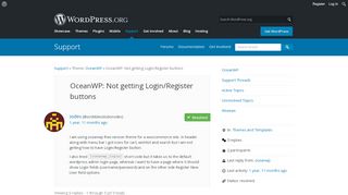 
                            3. OceanWP: Not getting Login/Register buttons | WordPress.org