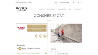 
                            12. Ochsner Sport | Visa Bonus Card