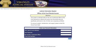 
                            3. OCRA: User Login - Virginia's Judicial System
