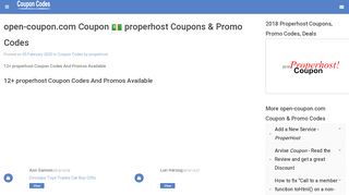 
                            11. Oct 2018 properhost Coupon properhost.com Coupons & Promo ...