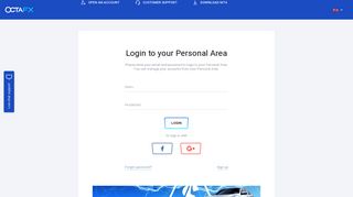 
                            3. OctaFX: Login to your Personal Area