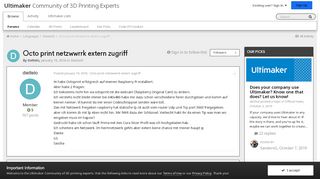 
                            11. Octo print netzwwrrk extern zugriff - Deutsch - Ultimaker Community of ...