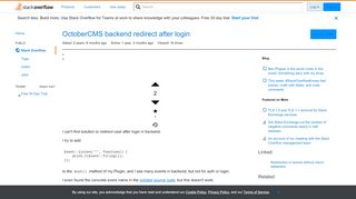 
                            12. OctoberCMS backend redirect after login - Stack Overflow