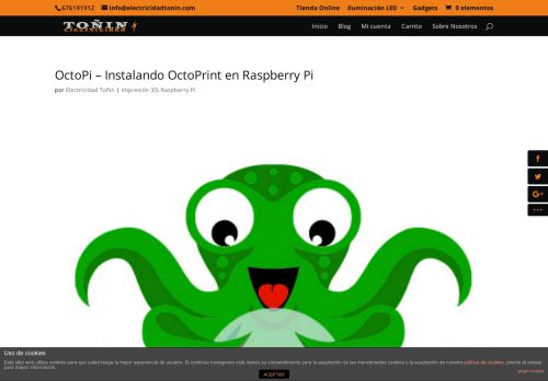 
                            5. OctoPi - Instalando OctoPrint en Raspberry Pi | Electricidad Toñin